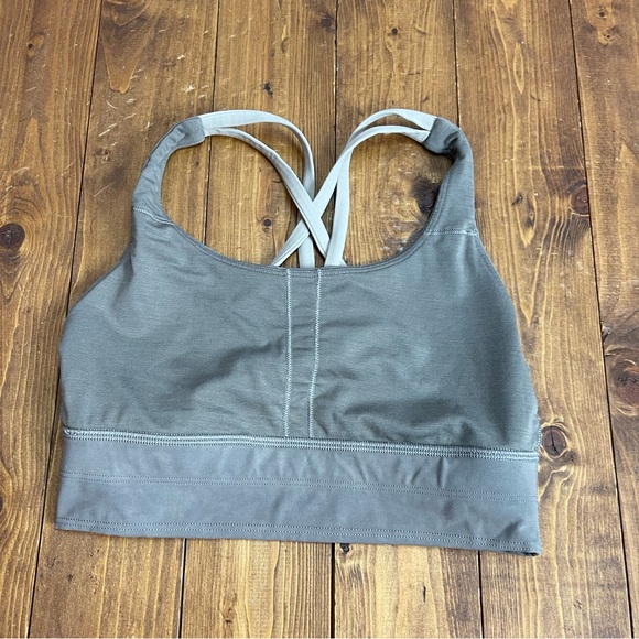 Lululemon x Ryde energy longline sports bra gray taupe color size 4 - Picture 3 of 4